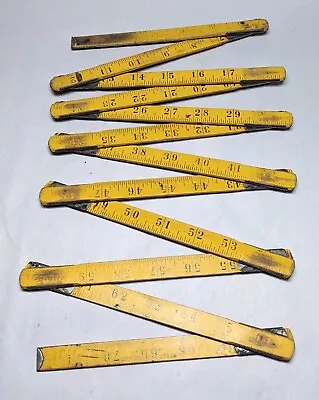 Vintage Wood Folding Ruler Yellow Wood 72  • $11.95