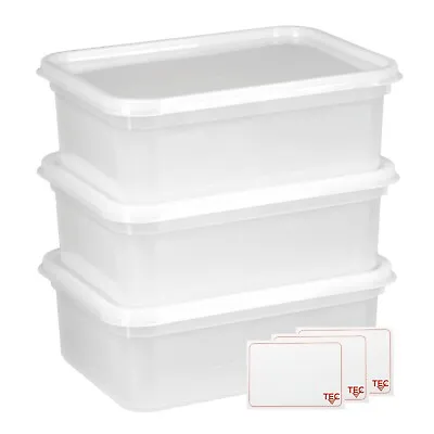 Tec 2 Litre Plastic Food Container Ice Cream Tubs Large Tupperware Lunch Box • £7.99