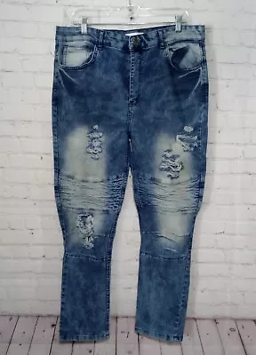 GS-115 Denim Distressed Moto Jeans Stretch Men's Size 36x30 • $19.80