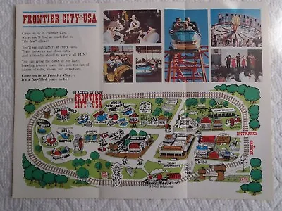 Frontier City USA Oklahoma City 1980 Park Map Brochure The Screamer Vintage Rare • $24.95