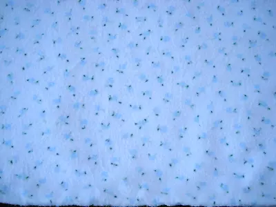 Vintage Infant Flannel Blanket Satin Trim Small Blue Flowers 32  X 34  • $28.99