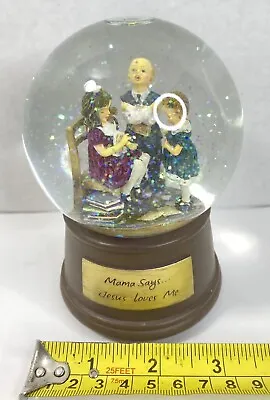 Mama Says Jesus Loves Me Kathy Andrews Fincher Windup Musical Snowglobe Vtg • $29.99