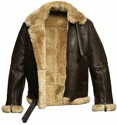 Aviator RAF B3 Bomber Flying Shearling Leather Jacket With Shipping • $185