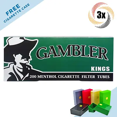 3x Boxes Gambler Menthol Green King Size ( 600 Tubes ) Cigarette Tobacco RYO • $18.79