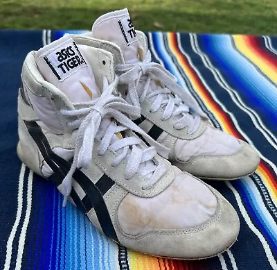 VINTAGE 1980'S ASICS TIGER WHITE BLUE WRESTLING SHOES MEN'S SIZE US 6.5 Taiwan • $199