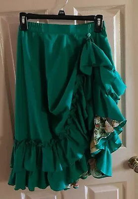 Salsa Latin Irish Dance Skirt St. Patrick's Day Green Gypsy Costume 24-26  Waist • $24.99