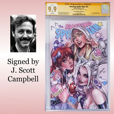 CGC 9.9 MINT Amazing Spider-Man #25  Variant Cover D  Signed By J Scott Campbell • $650