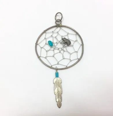Native American Turquoise Fetish Bear Medicine Wheel Dream Catcher Sterling  • $40