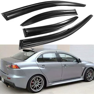 For 2008-2017 Mitsubishi Lancer JDM 3D Wavy Mugen Style Window Visor Rain Guards • $27.99