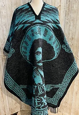 Mexican PONCHO Gavan Pancho Villa Y Emiliano Zapata Sarape Double Sided • $55