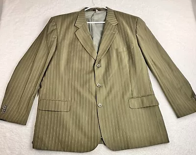 Jean Paul Green Pinstripe Suit Men’s Jacket Size 46R Super 150’s Made In Italy • $29.97