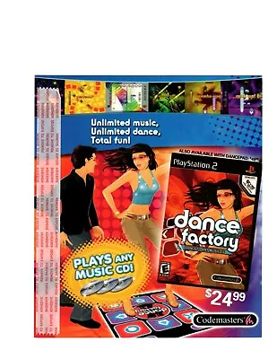 Dance Factory Store Display Kiosk Shelf-talker Sign Sony PS2 2006 Never Used • $12.99