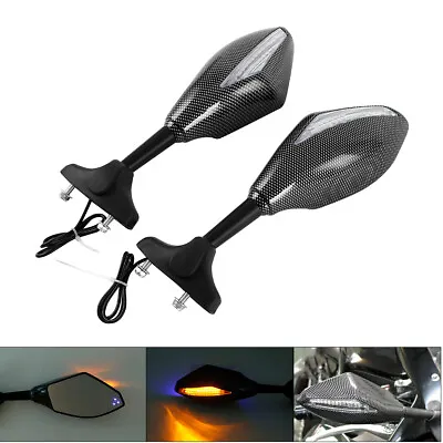 Rear View Side Mirror LED Turn Signals Fit For Yamaha YZF R6 1999-2012 R6S 06-09 • $23.99