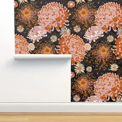 £121.95 • Buy Peel-and-Stick Removable Wallpaper Kimono Asian Japanese October Fall Flowers