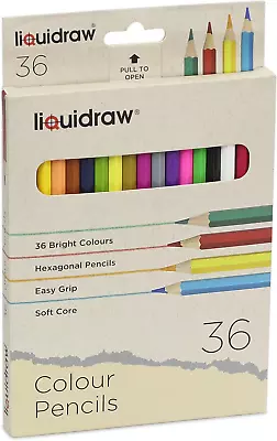 Liquidraw 36 Adult Colouring Pencils Premium Art Coloured Drawing Pencils For • £6.76