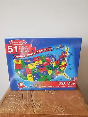 USA Map Floor Puzzle 51 Piece FREE SHIPPING • $16.49