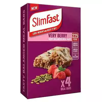 £10.99 • Buy Slimfast Meal Replacement Bar Very Berry - 4 X 60g