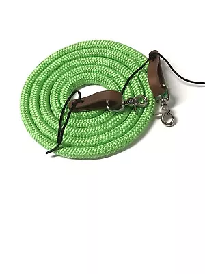 Neon Lime Roping Reins Yacht Rope Reins With Water Loops And Trigger Snaps • $47