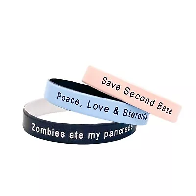 Adults Personalised Wristband Silicone Temporary Band Custom Engraved Name 202mm • £16.99