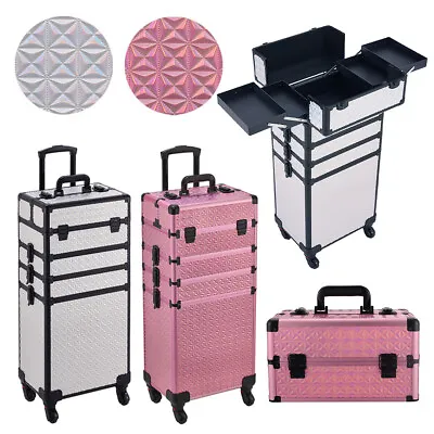 Mobile Makeup Cosmetic Case 4-In-1 Beauty Trolley Vanity Nail Artist Hairstylist • £95.95