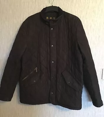 Barbour Chelsea Sportsquilt Mens Large Black Coat Jacket Quilted • £25