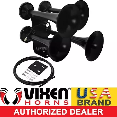 Vixen Horns Train Air Horn 4 Trumpets Black For Truck/car/suv Loud Sound Db 12v • $204.98