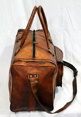 29  Cricket Kit Wheelie Bag  Men's Genuine Vintage Leather Travel Gym Bag • $153.41
