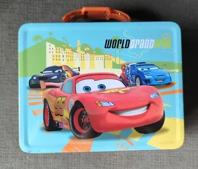 Disney Pixar Cars 2 Lightning McQueen World Grand Prix Collectible Tin Lunch Box • $16.99