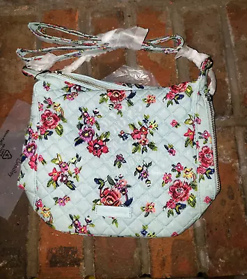 VERA BRADLEY-Water Bouquet-Blue Floral Carson Mini Hobo Crssbody Purse • $34.95