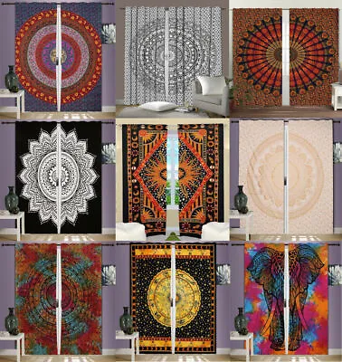 £12.55 • Buy Indian Bohemian Door Window Curtain Hippie Mandala Tapestry Boho Drape Valances