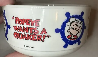 VINTAGE Quaker Oats  Popeye Wants A Quaker!  1990 Cereal Bowl No Lid • $7.15