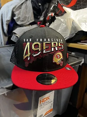 $26.95 • Buy New Era San Francisco 49ers Helmet Sideline Black 9FIFTY Mesh Snapback Hat NEW!