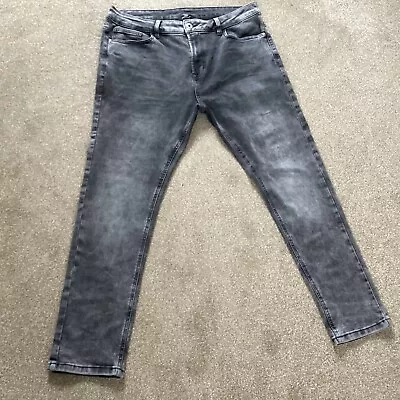 Next Motion Flex Skinny Fit Grey Acid Wash Jeans Size 36S • £11.99