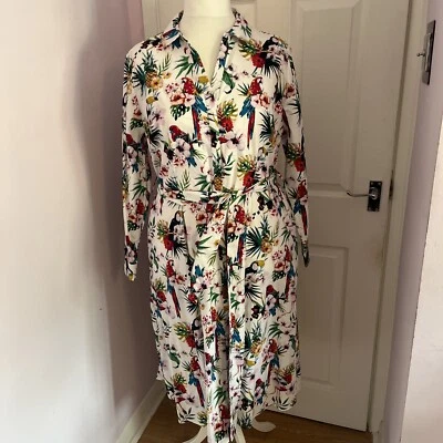 £20 • Buy BNWT White Tropical Print Shirt Dress From Per Una UK22 
