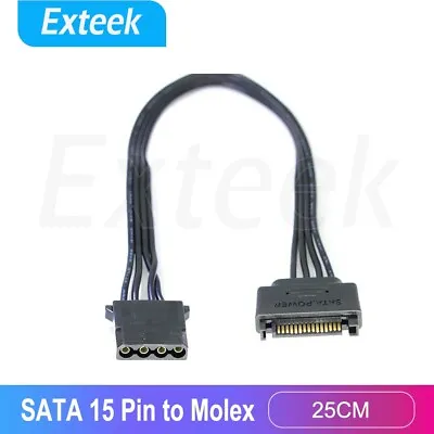 $5.59 • Buy 15 Pin SATA Male To 4 Pin Molex Female IDE HDD Power Hard Drive Cable Adapter