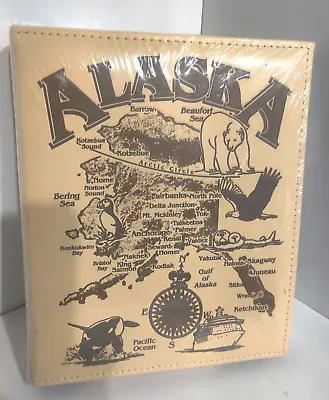 Alaska Photo Album Embossed Map Faux Leather Vacation 50 Pages 208 Photos • $24.50