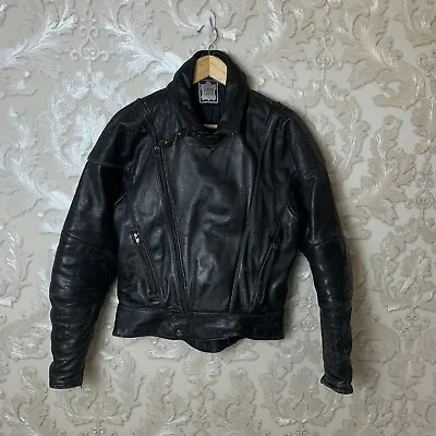Vintage Cowboy Moto Biker Leather Jacket Studded Avant Garde • $135