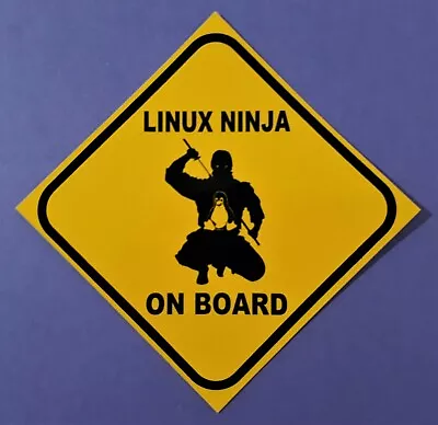 Linux Ninja On Board  Bumper / Window Sticker • £2.55