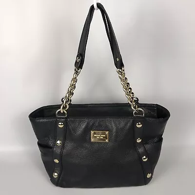 MICHAEL KORS DELANCY Tote Satchel Shoulder Bag Studded Black Leather • $65