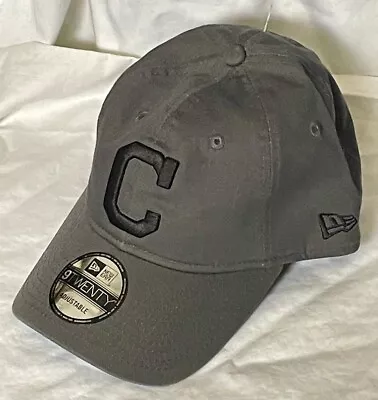 Cleveland Indians Mlb New Era 9twenty Retro C Logo Gray/black Osfm Hat Nwt • $21.95