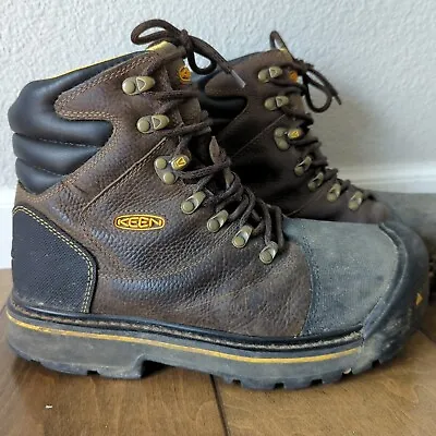 KEEN Utility Milwaukee Steel Toe Work Boots  Brown Leather 6 Inch Mens Size 9D • $64.73