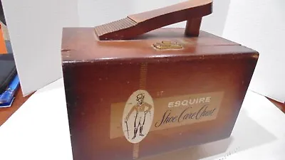 Esquire Shoe Care Chest Vintage Wooden Wood Shoe Shine Box With Tools GVC • $21.59