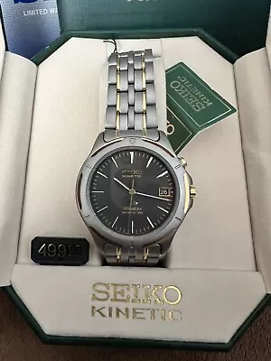 Seiko Kinetic Titanium Two Tone Men's Watch - SKH202 • $225