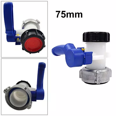 75mm IBC Tank Butterfly Valve Water Container Adapter Tap Corrosion Protection • £13.46