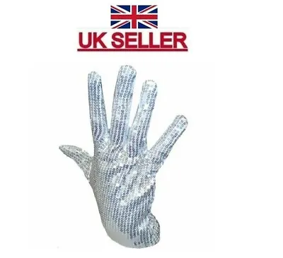 King Of Pop Glove Billie Jean Sequin Glove Silver Thriller Michael Jackson Style • £3.74