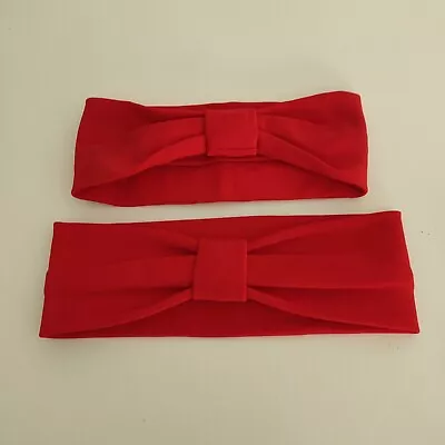 2 X Vintage Red Stretch 1980s  Hairbands Headbands 50s 60s Style • £2.49