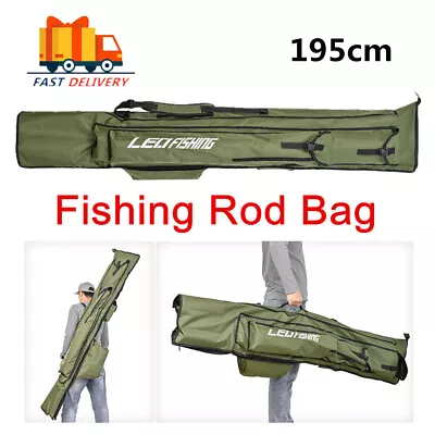 Fishing Rod Bag Pole Holder Fishing Rod Carrier Case Can Holds 6Poles Travel Bag • $46.83