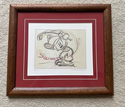 Mickey Mouse Story Sketch Print “Canine Caddy” 1941 Animation Golf And Framed • $95