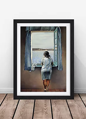 Salvador Dali Girl Looking Out Window Framed Print Wall Art Picture A1 A2 A3 • £22.98