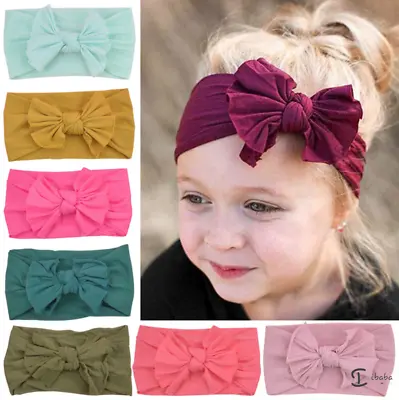 $4.99 • Buy Girls Baby Headband Toddler Turban Hair Band Bow Accessories Headwear Hair Bands